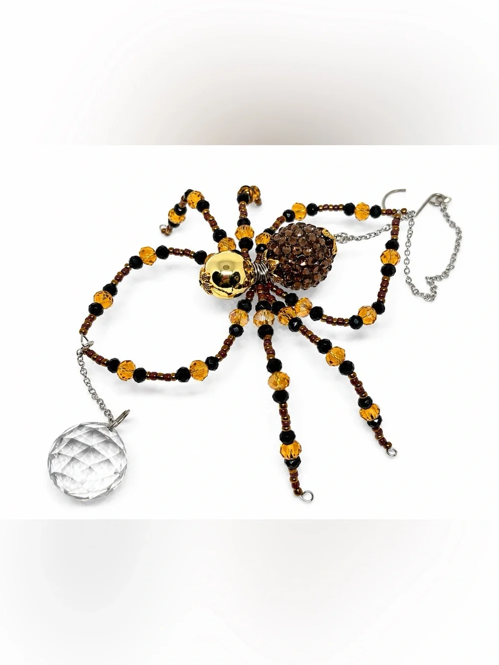 Gold & Amber Beaded Crystal Sun Catcher